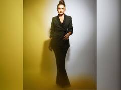 In Pics : अभिनेत्री मृणाल ठाकूरचं ब्लॅक सूटमध्ये फोटोशूट; इन्स्टावर शेअर केले फोटो