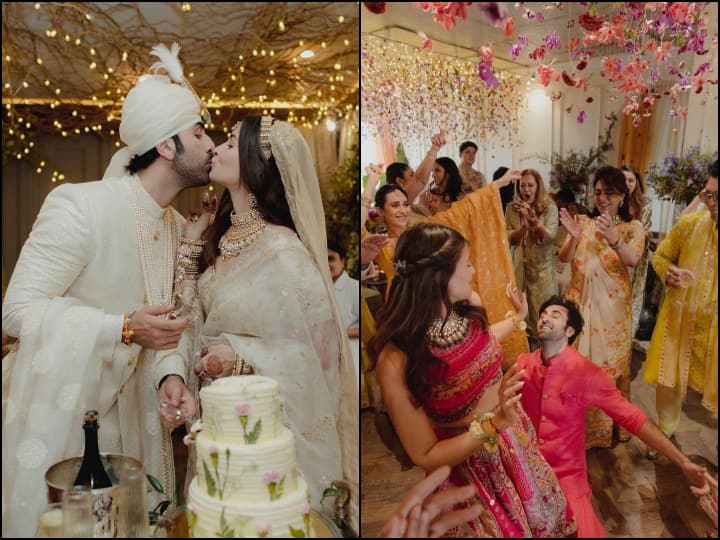 Alia Ranbir Wedding Photos: Ranbir kapoor kisses alia bhatt in viral wedding pic Alia Ranbir Wedding Photos: आलिया-रणबीर की शादी की बेहद खास तस्वीर आई, दोनों एक दूसरे को किस करते दिखे, VIRAL हुई फोटो
