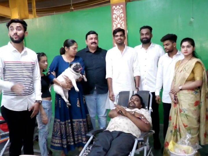 thane Pretty blood donation camp for a dog's birthday भन्नाटच! श्वानाच्या वाढदिवसाला चक्क रक्तदान शिबीर