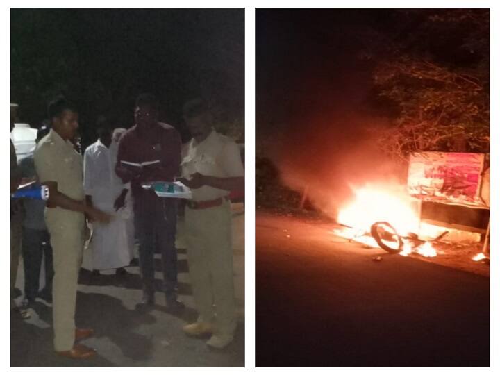 நாகையில் சாராய வியாபாரிகளுக்குள் மோதல் - 5 பேருக்கு அரிவாள் வெட்டு; இருசக்கர வாகனங்களுக்கு தீ வைப்பு Clashes between liquor dealers in Nagapattinam - scythe cut for 5; Fire for two-wheelers நாகையில் சாராய வியாபாரிகளுக்குள் மோதல் - 5 பேருக்கு அரிவாள் வெட்டு; இருசக்கர வாகனங்களுக்கு தீ வைப்பு