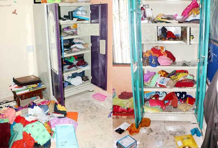 Trichy: 13 shaving jewelery robbery in a modern way by sticking a sticker on the house திருச்சியில் வீட்டின் கேட்டில் ஸ்டிக்கர் ஒட்டி நூதன முறையில் 13 சவரன் நகை கொள்ளை