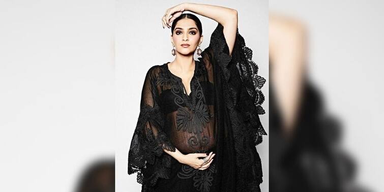 Sonam Kapoor flaunts her baby bump in stunning see-through black Kaftan Sonam Kapoor Pregnanacy: কালো কাফতানে স্পষ্ট 'বেবি বাম্প', ফটোশ্যুটে ব্যস্ত 'হবু মা' সোনম