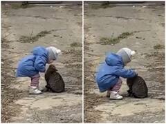 बिल्ली के माथे को किस करता नजर आया छोटा सा बच्चा, दिल जीत रहा वीडियो