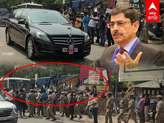 Governor RN Ravi in Mayiladuthurai : 'Go Back Governor' ஆளுநருக்கு கருப்புக்கொடி காட்டி போராட்டம்