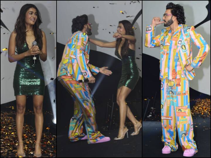 बॉलीवुड अभिनेता रणवीर सिंह की फिल्म 'जेयश भाई जोरदार' का मंगलवार को ट्रेलर लॉन्च किया गया. इस इवेंट में फिल्म से जुड़े सभी लोग शामिल हुए. ट्रेलर लॉन्च के दौरान अभिनेत्री शालिनी पांडे भी दिखाई दीं. (तस्वीर: मानव मंगलानी)