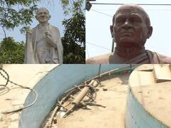 Durg: देश के महान लोगों की प्रतिमाओं की अनदेखी, धूल और बदहाली के बीच अस्तित्व को तरसती मूर्तियां