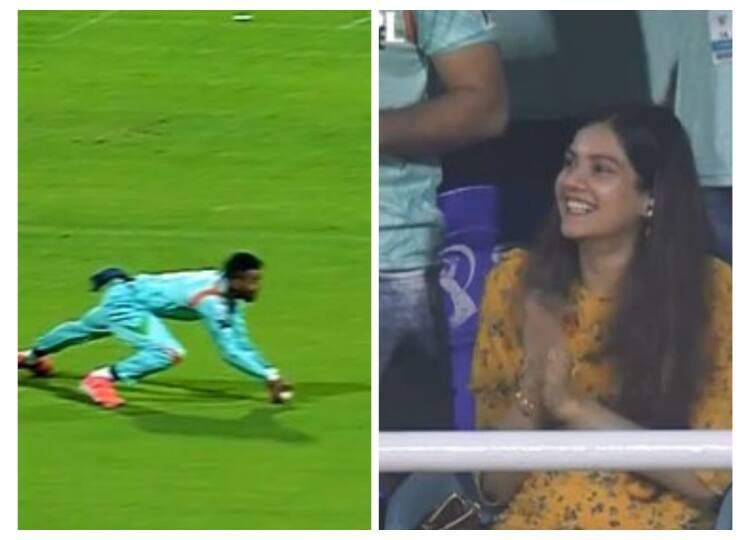 LSG vs RCB: This fan girl's reaction to KL Rahul's brilliant catch went viral LSG vs RCB: केएल राहुल के शानदार कैच पर वायरल हुआ इस फैन गर्ल का रिएक्शन, आपने देखा क्या