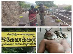 ஒகேனேக்கல்லில் இடித்தாக்கியதில் மரத்தடியில் நின்ற பொரி வியாபாரி உயிரிழப்பு