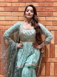 सोशल मीडिया पर वायरल हुआ Monalisa का शरारा लुक