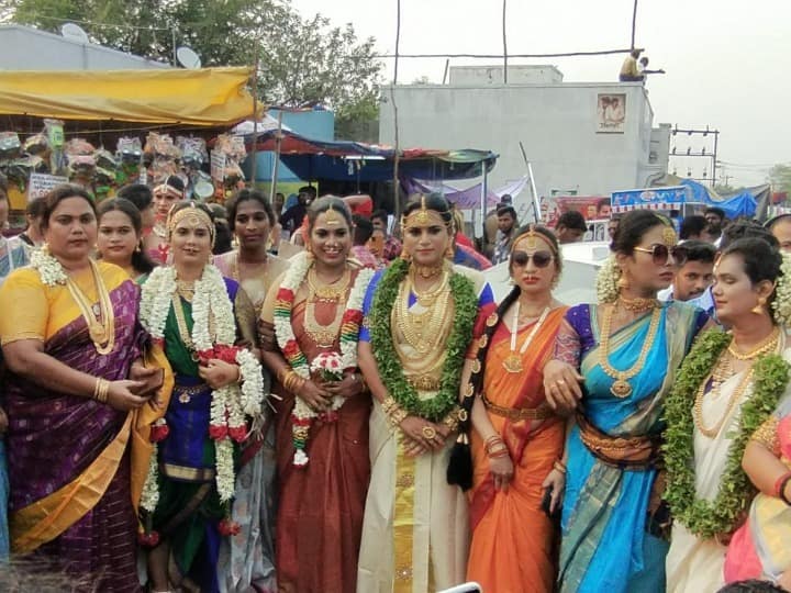 After the beauty pageant, the transwomen attend Koothandavar temple festivities. Until the last day of the festival, transwomen sing, dance and celebrate. Several NGOs also conduct HIV/AIDs awareness campaign