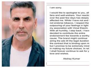 Akshay Kumar Vimal Elaichi Ad: புகையிலை விளம்பரத்துக்கு கண்டனம்.. மன்னிப்பு கேட்ட எந்திரன் வில்லன்..