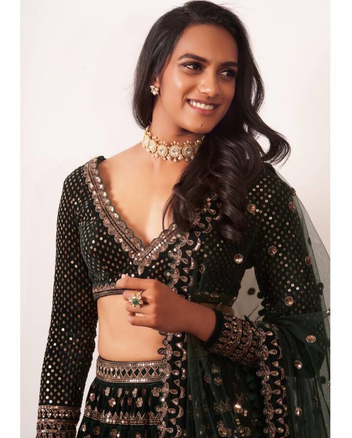 నలుపు లెహెంగాలో పీవీ సింధు -Image credit: PVSindhu/Instagram