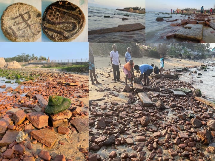 chennai near mamallapuram sea shower temple Archaeological excavations unexpected foundly at mamallapuram beach மகாபலிபுரத்தில் கடல் அரிப்பு..வெளியே தெரிந்த கோவில் கோபுரம் மற்றும் கட்டுமானங்கள்..முழு பின்னணி என்ன?