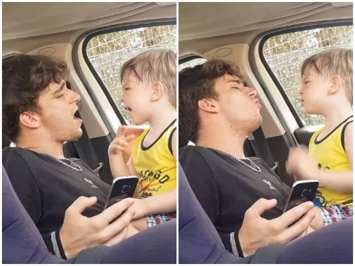 The pair of father and son singing the song Beginning on social media सोशल मीडिया पर धमाल मचा रही है बेगिन सॉन्ग गा रही पिता और पुत्र की जोड़ी, दिल जीत लेगी परफॉर्मेंस