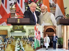 IN PICS | PM Modi & UK PM Boris Johnson Held Delegation-Level Meeting In Delhi's Hyderbad House