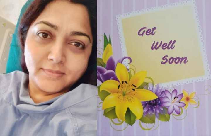 Actress Politician Kushboo shares a post from hospital, fans shocked to see that she is not well Kushboo Hospitalised: கையில் ட்ரிப்ஸ்... மருத்துவமனையில் இருந்து செல்ஃபி.. குஷ்புவுக்கு என்னாச்சு?