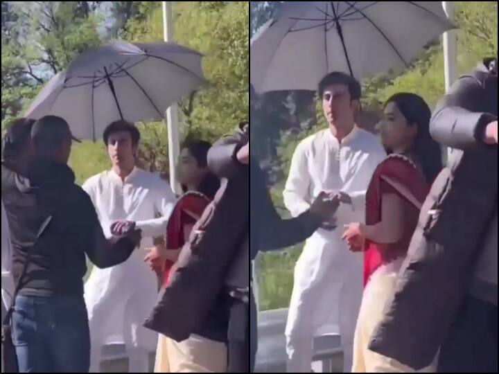 Animal Movie Video Leak Ranbir Kapoor Rashmika Mandanna Video Viral from sets Animal Movie Video Leak: एनिमल के सेट से रणबीर कपूर और रश्मिका मंदाना का वीडियो लीक, देखें दोनों का Look  