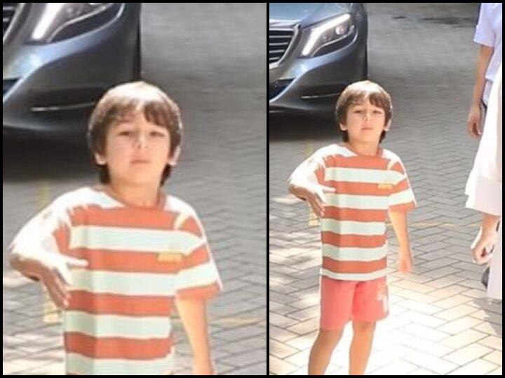 taimur ali khan shouting on paparazzo video viral jeh ali khan kareena kapoor khan Taimur :  'बंद करा दादा'; फोटोग्राफर्सवर भडकला तैमूर, नेटकरी म्हणाले...