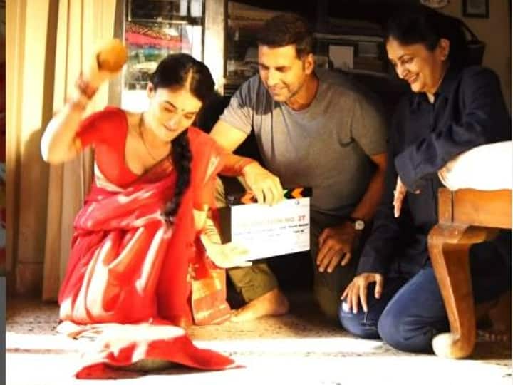 Suriya Soorarai Pottru Hindi Remake Akshay Kumar Radhika Madan Come Together Soorarai Pottru's Hindi Remake To Star Akshay Kumar, Radhika Madan: Filming Begins With Coconut Breaking Ceremony