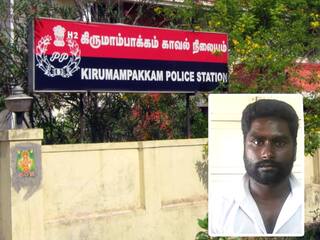 Rowdy stabbed in broad daylight near Krumambakkam Asylum at the police station for life புதுச்சேரியில் பட்டப்பகலில் ரவுடிக்கு கத்திவெட்டு - போலீஸ் ஸ்டேஷனில் பதுங்கியதால் உயிர் தப்பியது