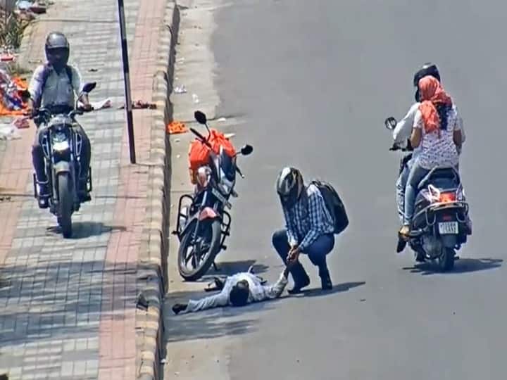 Telangana Cyberabad Police Share a Video a Biker saved unconscious mans life Viral Video: सड़क पर बेसुध पड़ा था शख्स, बाइक वाले ने पेश की इंसानियत की मिसाल