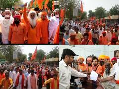 अलवर में मंदिर तोड़े जाने के मामले पर गरमाई सियासत,  BJP ने साधु संतों के साथ मिलकर निकाली आक्रोश रैली