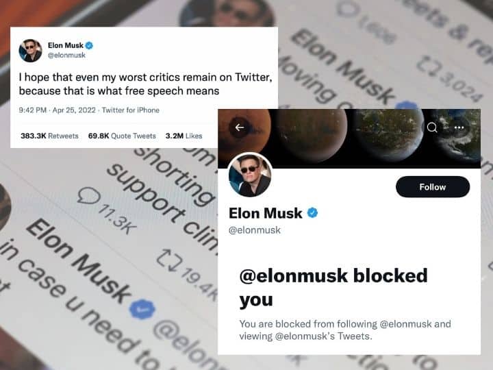 ‘So Much For Free Speech’: Twitter Users Blocked By 'Free Speech Absolutist' Elon Musk Call Him Out After Twitter Takeover Deal ‘@elonmusk Blocked You’: Twitter Users Blocked By Him Call Out 'Free Speech Absolutist' Elon Musk