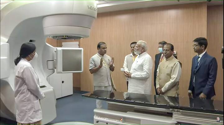 Prime Minister Narendra Modi on Thursday inaugurated a cancer care centre in Assam's Dibrugarh district.  (Source: PTI)