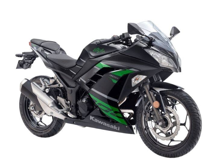 Kawasaki Ninja 300 (2022) एडिशन तीन रंगांच्या पर्यायांमध्ये विक्रीसाठी उपलब्ध आहे. हे रंग पर्याय आहेत - लाइम ग्रीन, कँडी ग्रीन आणि इबोनी. लाइम ग्रीन आणि कँडी लाइम ग्रीन हे ड्युअल टोन रंग आहेत.