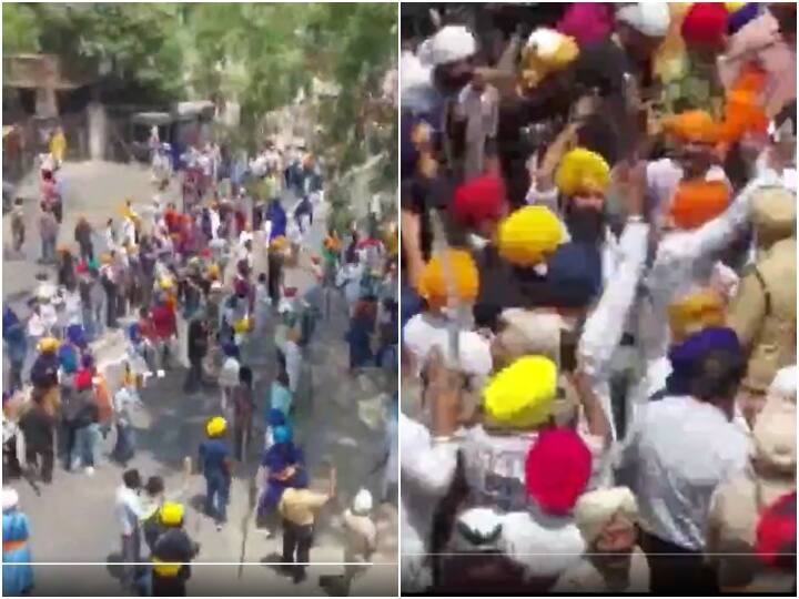 Punjab News: A clash broke out between two groups near Kali Devi Mandir in Patiala today Punjab News: పంజాబ్‌లో చెలరేగిన హింస- ఇరు వర్గాల మధ్య ఘర్షణ, పోలీసులపై కత్తులతో దాడి!
