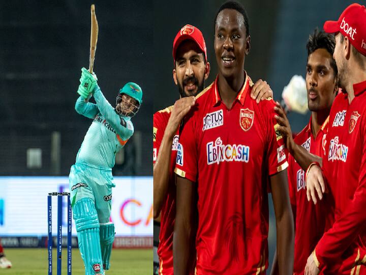 IPL 2022: Lucknow Super Giants team set 154 runs target for Punjab Kings at their league encounter today PBKS vs LSG: டிகாக்-ஹூடா நிதான ஆட்டம்... பந்துவீச்சில் மிரட்டிய ரபாடா- லக்னோ 153 ரன்கள் குவிப்பு !