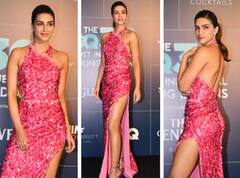 પિંક થાઈ હાઈ સ્લિટ ગાઉનમાં કૃતિ સેનનનો હોટ અંદાજ, તસવીરો વાયરલ