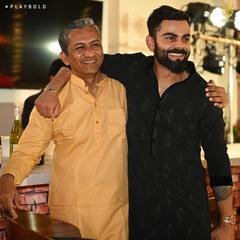 विराट झाला 'पुष्पा', मॅक्सवेलच्या वेडिंग पार्टीतील फोटो