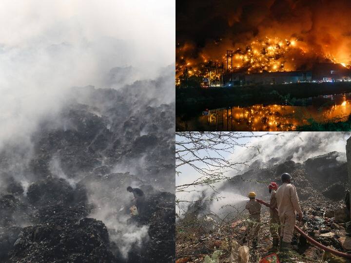 Delhi Fire: दिल्ली के भलस्वा लैंडफिल पर मंगलवार को लगी आग आज यानि शुक्रवार को भी धधक रही है. वहीं गुरुवार को इस आग में आसपास के कई इलाके भी चपेट में आ गए है. जिसके वजह से स्थानीय लोगों को खासी परेशानी का समना करना पड़ रहा हैं. हालांकि आग पर काबू पाने के लिए मौके पर दमकल की गाड़ियां मौजूद हैं. देखिए ये तस्वीरें