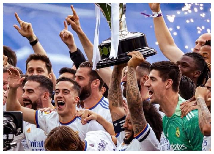 La liga Winners 2022 Real Madrid win 35th La Liga title as Carlo Ancelotti secures managerial record La Liga 2022: रियल मैड्रिड ने जीता रिकॉर्ड 35वीं बार खिताब, कार्लो एंसेलोटी बने ये कारनामा वाले दुनिया के पहले मैनेजर