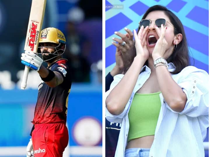IPL 2022 Anushka Sharmas celebration goes viral as Virat Kohli regains lost form in GT vs RCB game - WATCH IPL 2022: కింగ్‌ కోహ్లీ ఈజ్‌ బ్యాక్‌ - హాఫ్‌ సెంచరీ కాగానే అనుష్క చీరింగ్‌, వీడియో వైరల్‌!