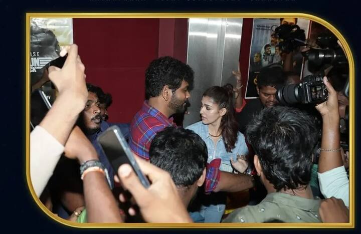 சென்னையில் உள்ள தேவி சினிமாஸ் திரையரங்கிற்கு நேரில் சென்ற விக்னேஷ் சிவன், நயன்தாரா மற்றும் விஜய்சேதுபதி படத்தை ரசிகர்களுடன் பார்த்து கொண்டாடினர்.