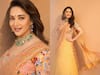 IN PICS| Madhuri Dixit's 'PERRRRFECT' Look In A 'Peach And Yellow' Lehenga