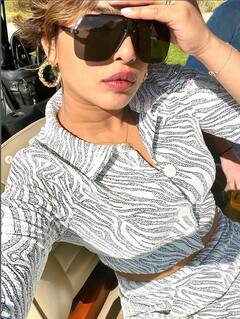 પ્રિયંકા ચોપરા પતિ સાથે ગોલ્ફ રમતી જોવા મળી, શોર્ટ સ્કર્ટમાં વર્તાવ્યો કહેર