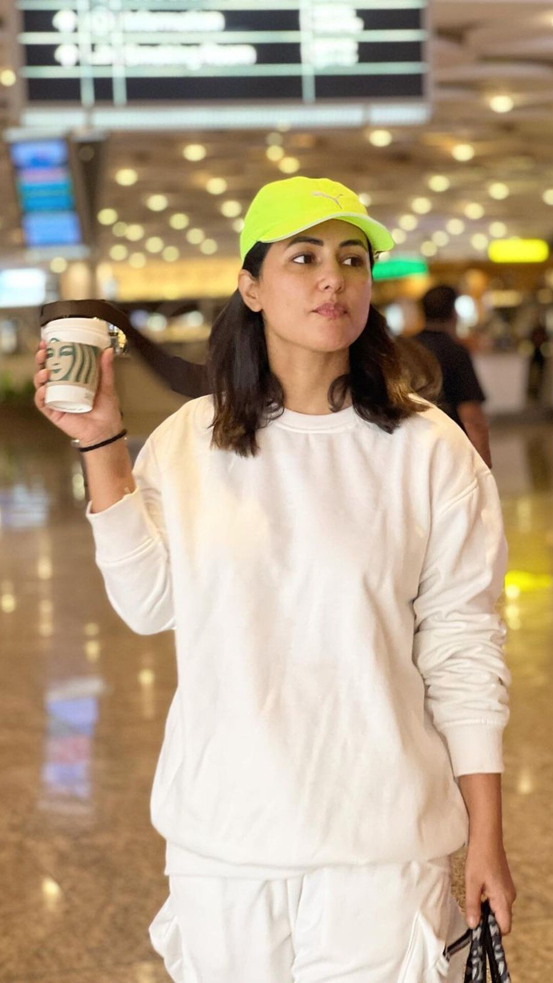 Hina Khan's Airport Fashion Is All About Pairing Her Denim Jumpsuit With a Louis  Vuitton Handbag and Stylish Reflectors (View Pics)