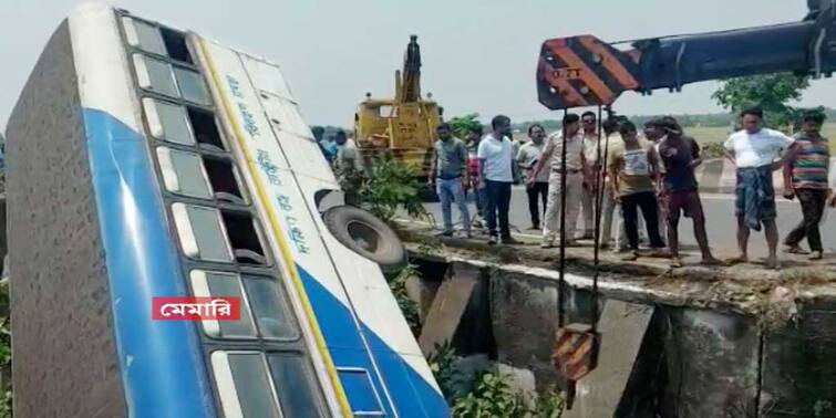 Burdwan Memari Bus Accident, Injured Many Burdwan Accident : ভয়াবহ ! সেতুর রেলিং থেকে ঝুলছে বাস, মেমারির কাছে ভয়ঙ্কর দুর্ঘটনা