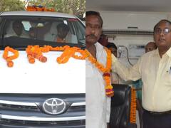 Banda News: जिलाधिकारी बने ड्राइवर, सेवानिवृत्त चालक को खुद गाड़ी चलाकर छोड़ा घर, कहा- रथी और सारथी का है संबंध