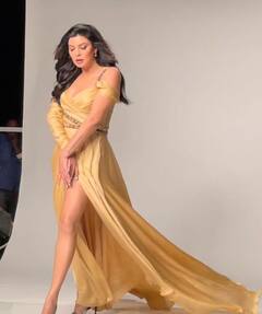 हाई स्लिट गोल्डन गाउन में सुष्मिता सेन ने करवाया फोटोशूट, तस्वीरें देख फैंस ने दिया ये रिएक्शन