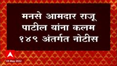 MNS :मनसे आमदार Raju Patil यांना कलम नोटीस, धार्मिक स्थळापासून 200 मी. अंतरात भोंगे वाजवण्यास मज्जाव
