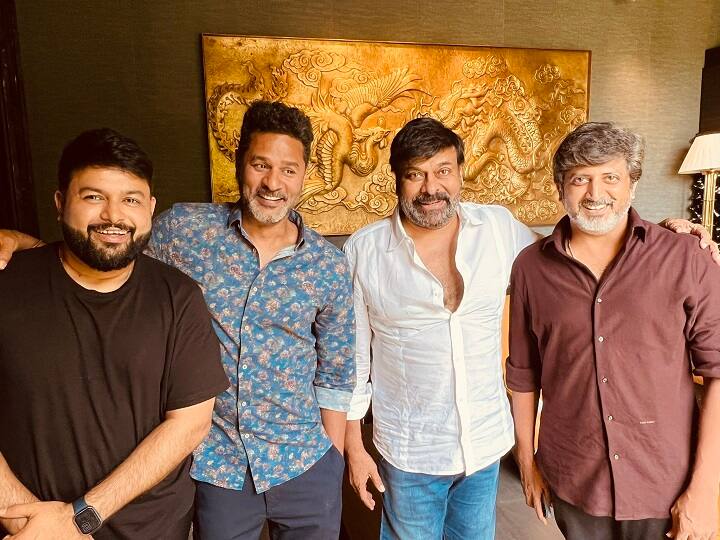 Prabhu Deva to choreograph Chiranjeevi Salman Khan Chiranjeevi Salman Khan Dance: சிரஞ்சீவி சல்மான்கான் டான்ஸ்.. இயக்கும் பிரபுதேவா.. எதிர்பார்ப்பை எகிற வைக்கும் தமன்..!
