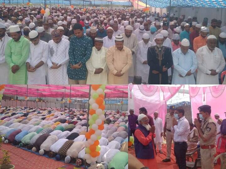 आज देशभर में ईद-उल-फित्र यानी ईद का त्योहार मनाया जा रहा है. ईद के मौके पर आज सिंगरौली जिले के बैढन मस्जिद में लोगों ने नमाज पढ़कर अल्लाह से शांति और खुशहाली की दुआएं कीं. ईद के इस खास दिन घरों में शीर-खूरमा बनाया जाता है. लोग नए कपड़े पहनते हैं और सुबह नमाज अदा भी करते हैं. इसके बाद सभी लोग अपने करीबियों से मिलते हैं और पकवान खाकर त्योहार का लुत्फ उठाते हैं. ईद मुसलमानों के लिए एक मुबारक त्योहार होता है, मुस्लिम समाज 30 दिन रोजे रखते हैं, जिसके बाद ईद का त्योहार मनाया जाता है. नीचे की स्लाइड में देखें तस्वीरें.