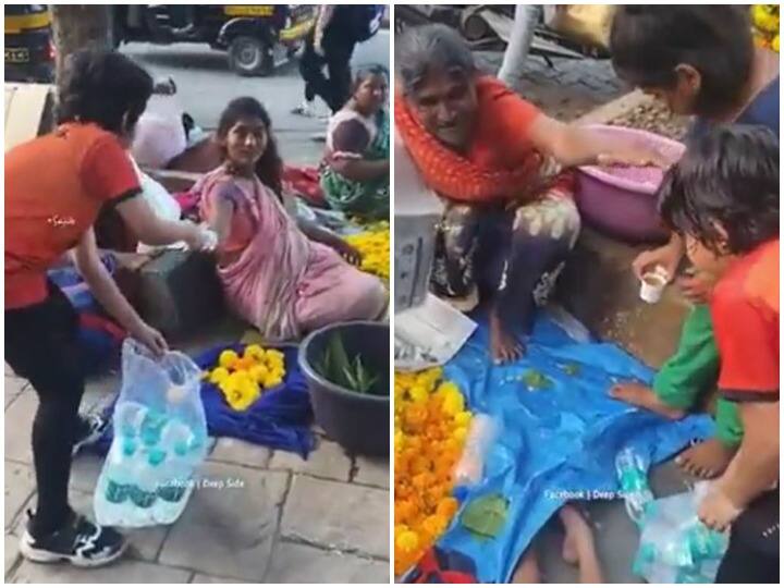 Little boy gives water bottles to street vendors amid heatwave in viral video Watch: तपती गर्मी के बीच बच्चे ने स्ट्रीट वेंडर्स को बांटी पानी की बोतलें, दिल जीत लेगा वीडियो