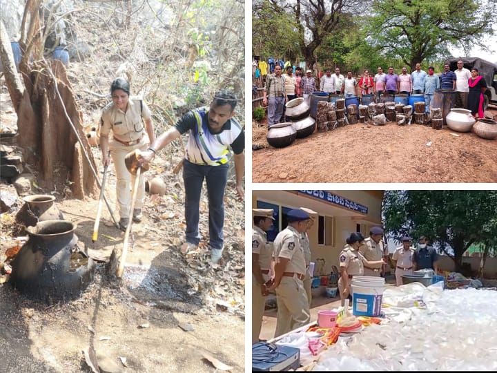 Police nab illicit liquor manufacturing gang in Srikakulam district Srikakulam News: కొండపై దుకాణం తెరిచిన కేటుగాళ్లు- పోలీసులకు సమాచారం చేరడంతో గుట్టురట్టు