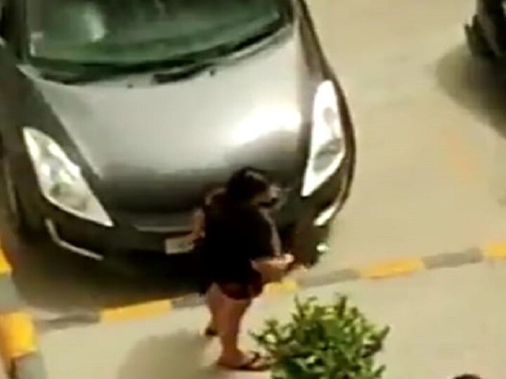 Parking Dispute: Noida में पार्किंग विवाद को लेकर युवती ने कार पर बरसाए डंडे, जानें पूरा मामला 