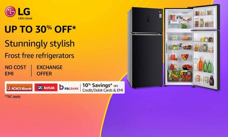 Amazon Summer Sale LG Fridge on Amazon Best Brand 5 Star Rating Fridge LG Double Door Fridge LG Big Fridge एमेजॉन की समर सेल में LG के ये फ्रिज सस्ते में खरीदने की डील ना करें मिस